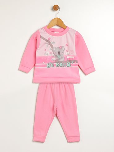 Conjunto Longo Infantil Para Bebê - ROSA