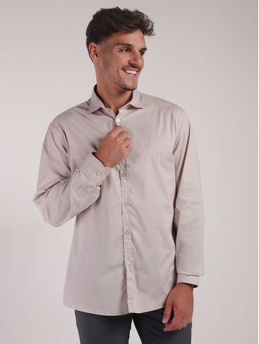 Camisa Manga Longa Slim Vilejack Masculina AREIA