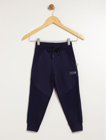 Calça Moletom Com Punho Infantil Para Menino - MARINHO