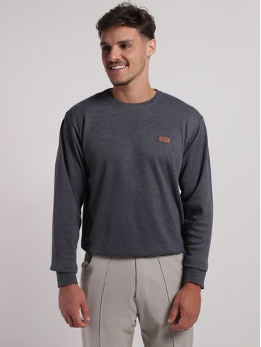Blusão Tricot Manga Longa Masculina CINZA