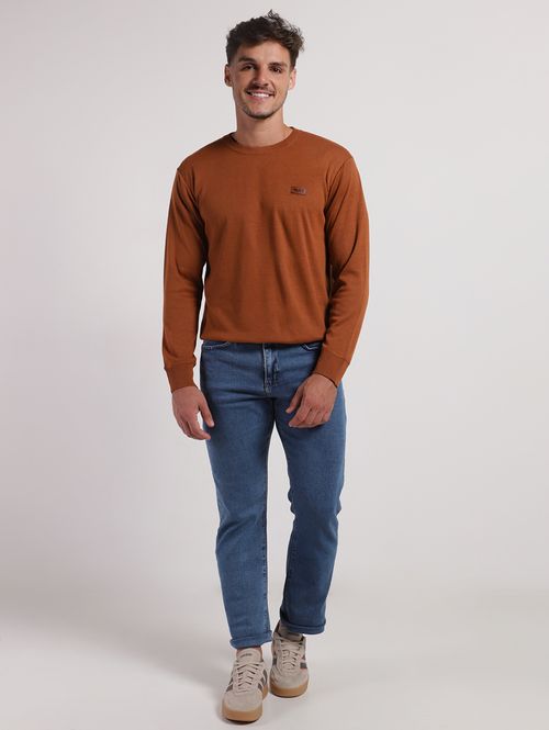 Blusão Tricot Manga Longa Masculina OCRE
