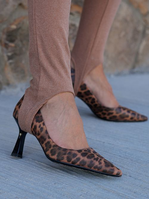 Sapato Scarpin Animal Print Bebecê Feminino MARROM