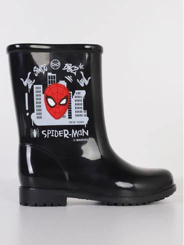 Galocha Homem Aranha Grandene Juvenil Para Menino- PRETO/BRANCO