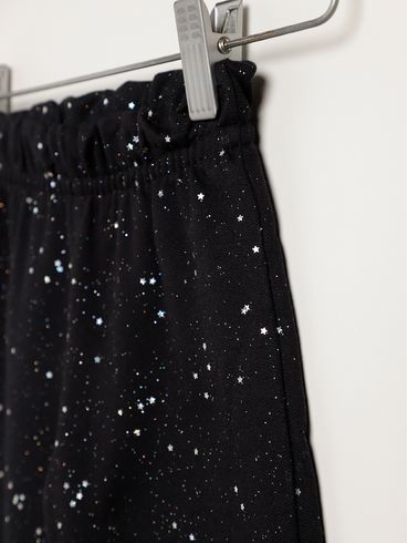Calça Moletom Infantil Para Menina - PRETO