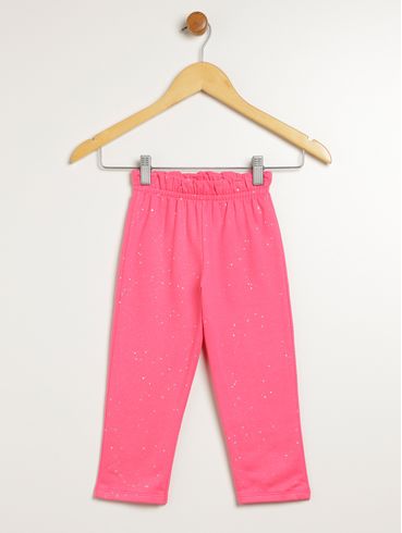 Calça Moletom Infantil Para Menina - ROSA