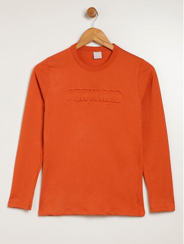 Camiseta Manga Longa Juvenil Para Menino - TELHA