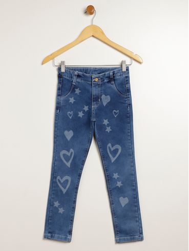 Calça Jeans Reta Infantil Para Menina - AZUL