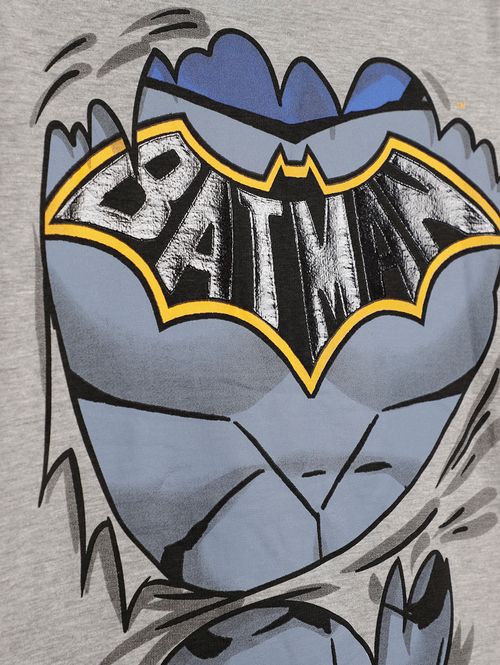 Camiseta Manga Longa Batman Infantil Para Menino - CINZA