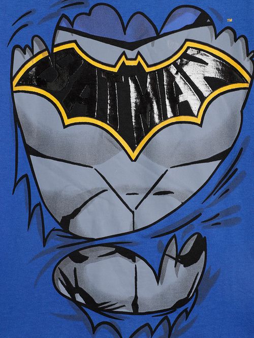 Camiseta Manga Longa Batman Infantil Para Menino - AZUL