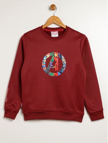 Moletom Avengers Juvenil Para Menino - VINHO