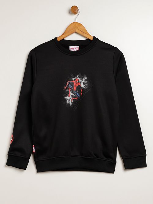 Moletom Spider Man Juvenil Para Menino - PRETO