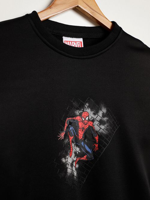 Moletom Spider Man Juvenil Para Menino - PRETO