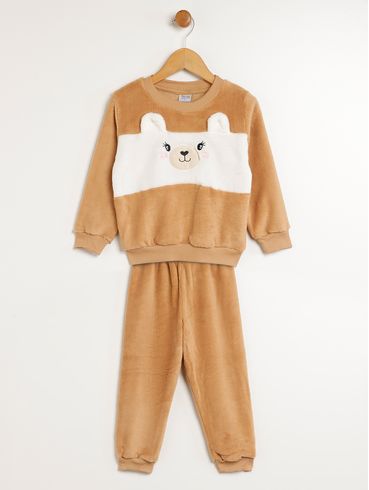Conjunto Longo Infantil Para Menina - BEGE
