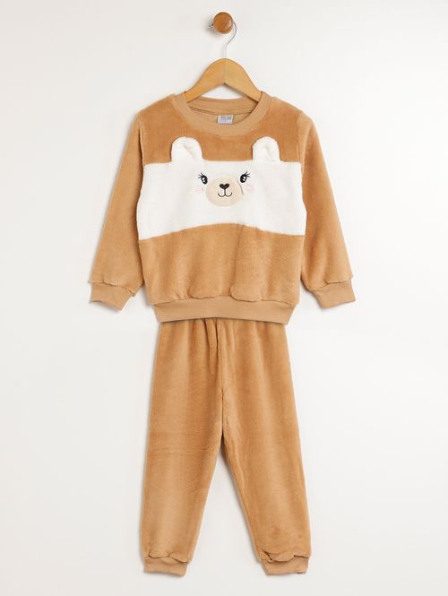 Conjunto Longo Infantil Para Menina - BEGE