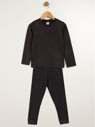 Conjunto Longo Infantil Para Menina - PRETO