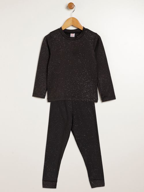 Conjunto Longo Infantil Para Menina - PRETO
