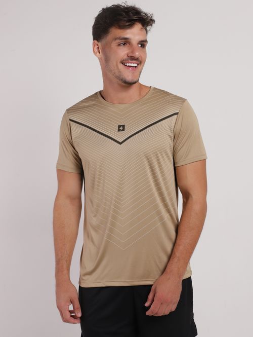 Camiseta Esportiva Action Dry Masculina CAQUI/PRETO