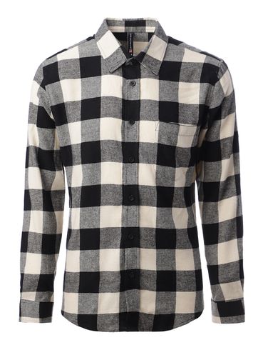 Camisa Manga Longa Xadrez Masculina PRETO/BRANCO