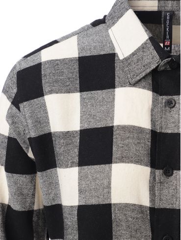 Camisa Manga Longa Xadrez Masculina PRETO/BRANCO