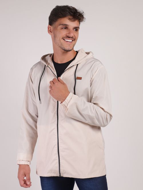 Jaqueta Corta Vento com Capuz Masculino AREIA