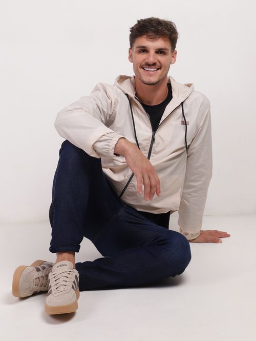 Jaqueta Corta Vento com Capuz Masculino AREIA