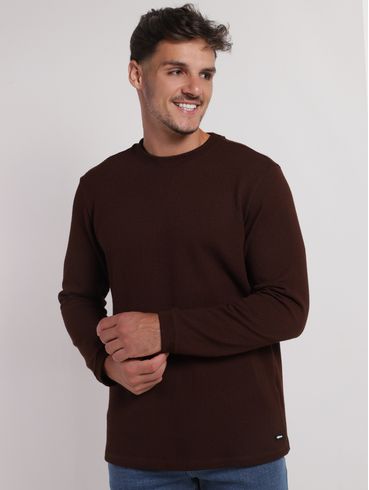Suéter de Tricot Masculino MARROM