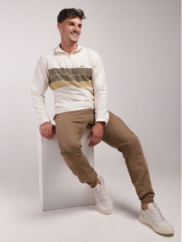 Calça Sarja Jogger Masculina CAQUI