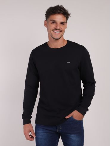 Camiseta Manga Longa Masculina PRETO