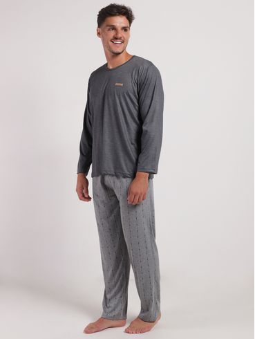 Pijama Longo Masculino MESCLA ESCURO