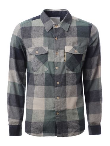 Camisa Manga Longa Xadrez Masculina CINZA/VERDE