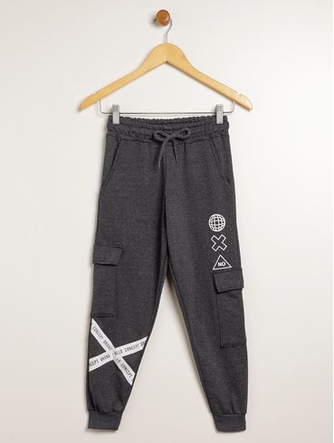 Calça Cargo Juvenil Para Menino - CHUMBO