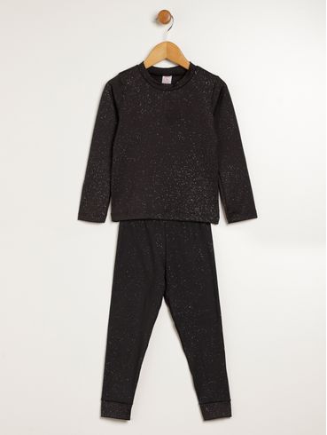 Conjunto Longo Infantil Para Menina - PRETO