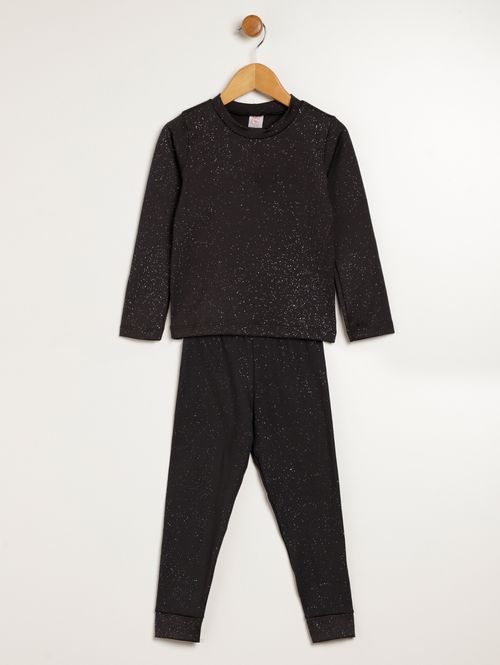 Conjunto Longo Infantil Para Menina - PRETO