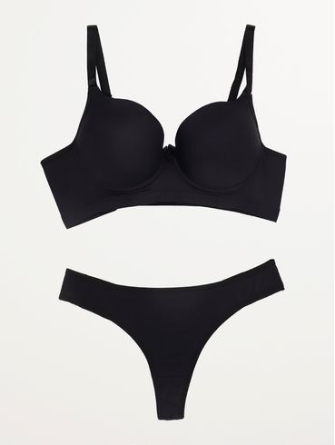 Conjunto de Lingerie Fio Duplo Feminino PRETO