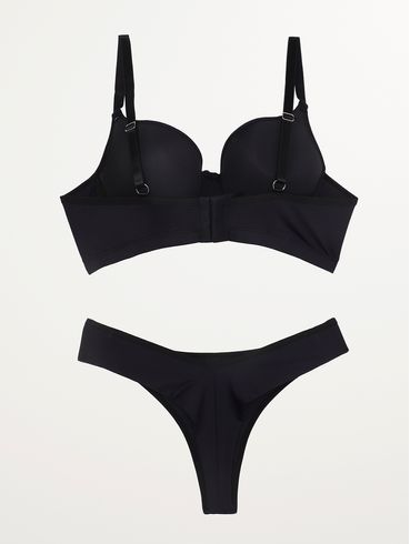 Conjunto de Lingerie Fio Duplo Feminino PRETO