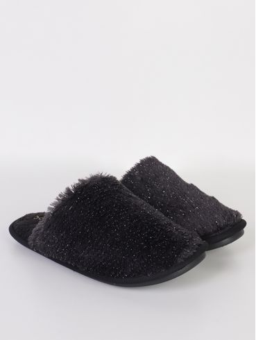Pantufa Plush Feminina PRETO