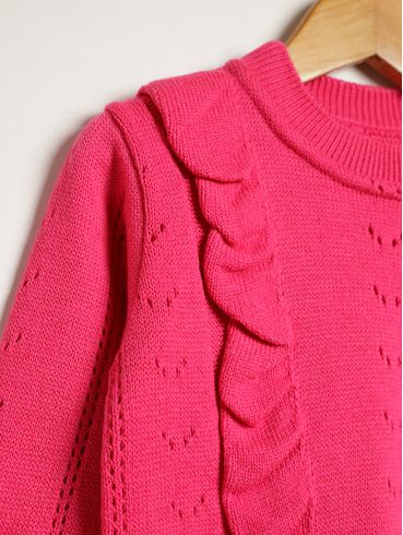 Blusão Tricot Infantil Para Menina - ROSE