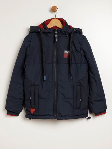Jaqueta Puffer Dupla Face Infantil Para Menino - MARINHO