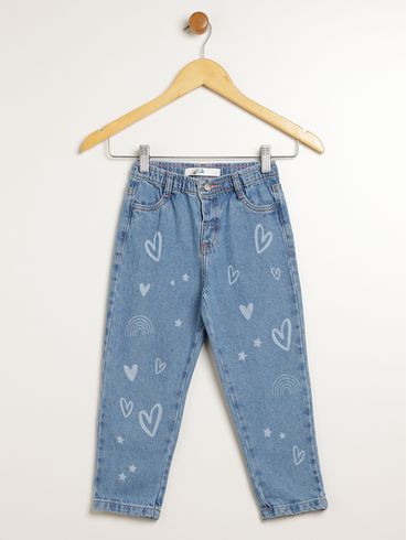 Calça Jeans Infantil Para Menina - AZUL