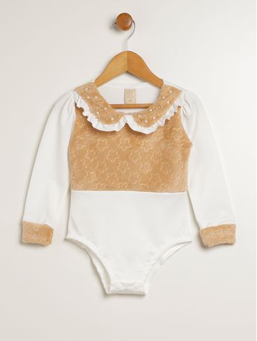 Body Infantil Para Menina - OFF WHITE