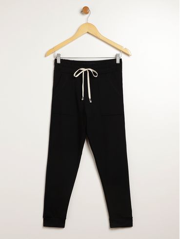 Calça Legging Jogger Juvenil Para Menina - PRETO