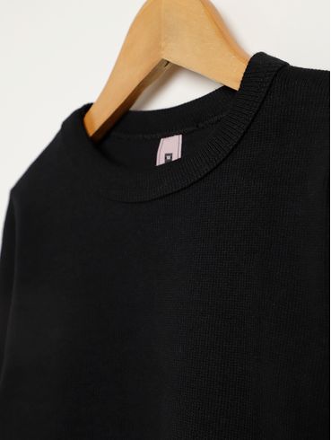 Blusa Manga Longa Juvenil Para Menina - PRETO
