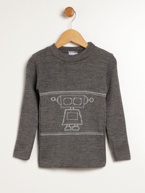 Blusão Tricot Manga Longa Infantil Para Menino - CHUMBO