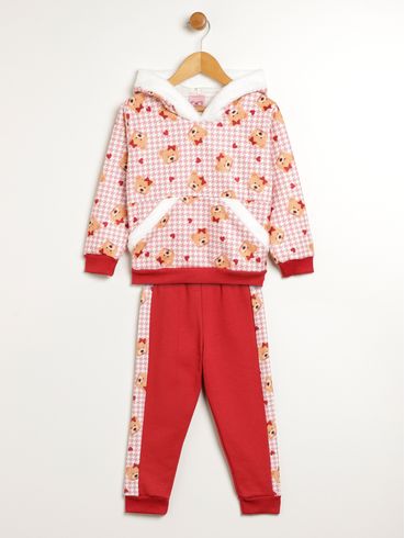 Conjunto Longo Infantil Para Menina - BORDO