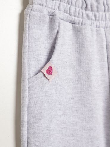 Calça Moletom Infantil Para Menina - CINZA
