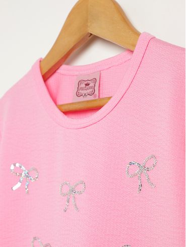 Blusa Manga Longa Juvenil Para Menina - ROSA