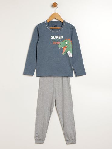 Pijama Longo Infantil Para Menino - AZUL/MESCLA