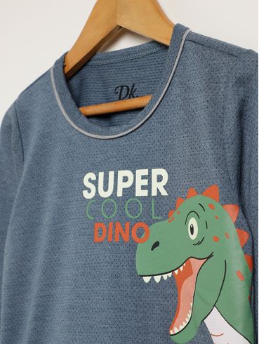 Pijama Longo Infantil Para Menino - AZUL/MESCLA