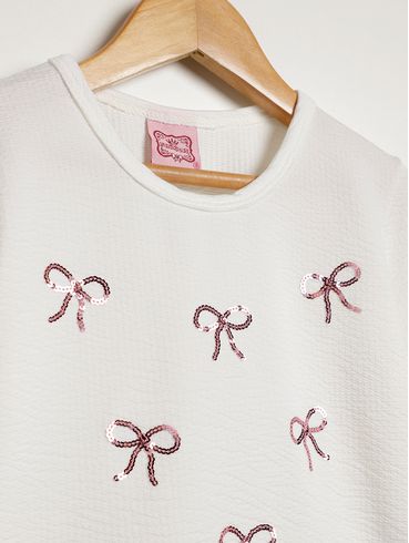 Blusa Manga Longa Juvenil Para Menina - OFF WHITE