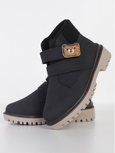 Botina Molekinho Infantil Para Bebê Menino - PRETO